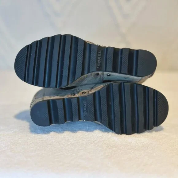 Sorel LEA Wedge WATERPROOF Distressed D/Gray Heel Boot Size 8 $200 - Picture 4 of 7